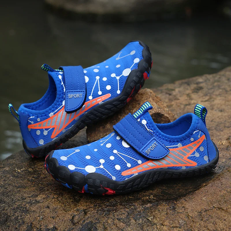 

New Fashion Blue Children's Water Shoes Size 26-38 Quick-drying Swimming Shoes Boys Non-slip Bech Sneakers 2024 Zapatillas Niño