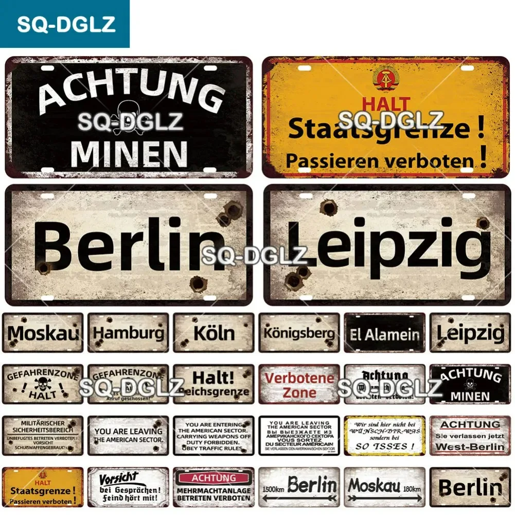 Vintage Berlin City 15x30cm Platte Krieg Blechschild Shop Bar Wanddekoration Metallschild Home Decor Malerei Plaketten Poster