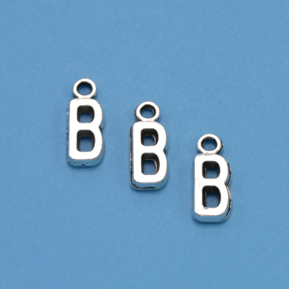 50Pcs Simple Yet Fashionable English Letter Alloy Pendants for DIY Jewelry Crafting Necklace Bracelet Earrings Anklet Keychain