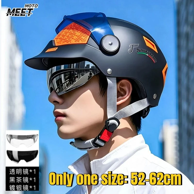 Motorcycle Helmet for Men Summer Sun Protection Breathable Half Helmet Safe and Comfortable New Ultra Light Riding Helmet
