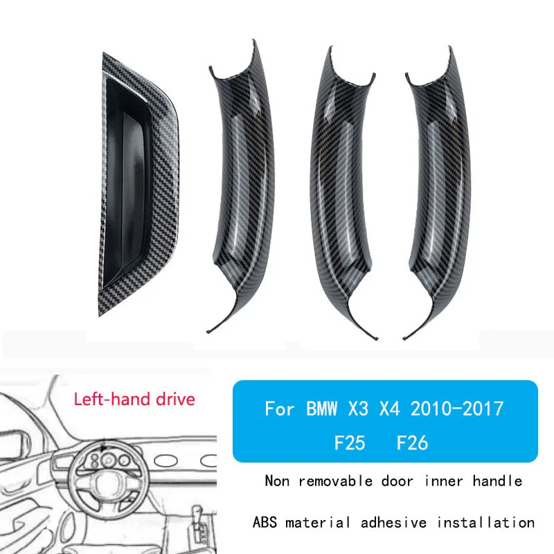 LHD RHD Car Front Rear Door Inner Handle decorative cover Door Handle Modification Accessories For BMW X3 X4 F25 F26 2010-2017