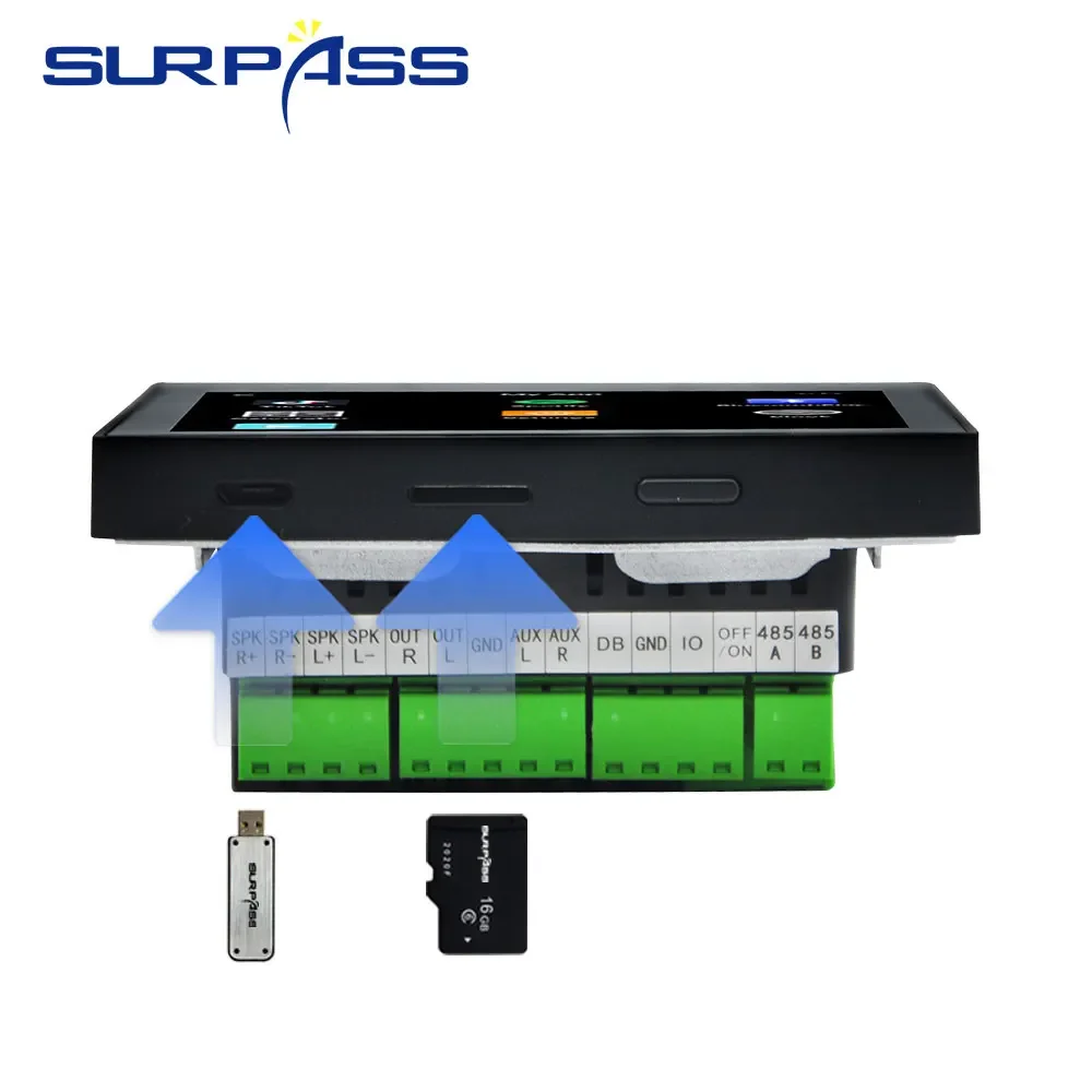 TUYA 오디오 스마트 홈 시어터, 와이파이 블루투스, 안드로이드 8 시스템, 미니 벽 파워 앰프, 터치 스크린 음악 플레이어