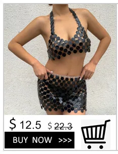 Ingesight. z einzigartige Big Star Pailletten Quaste Mini Top und Rock Frauen sexy Bikini Taille Kette Körpers chmuck Festival Rave Outfit – Detail 4
