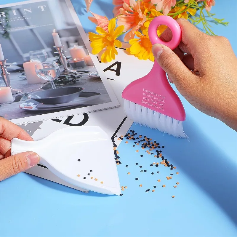 1 Set, 5D Diamond Painting Cleaning Brush, Portable Soft Bristle Sweeper, 3 Color Drill Collector for DIY Diamond Art Tool