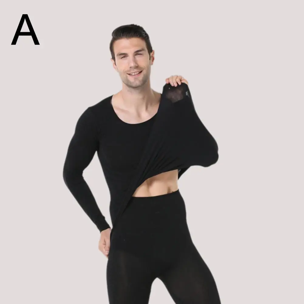 New Winter Thermal Underwear Set Men\'s O-neck Long And Tops High Elasticity Comfortable Men\'s Cold Protection Suit