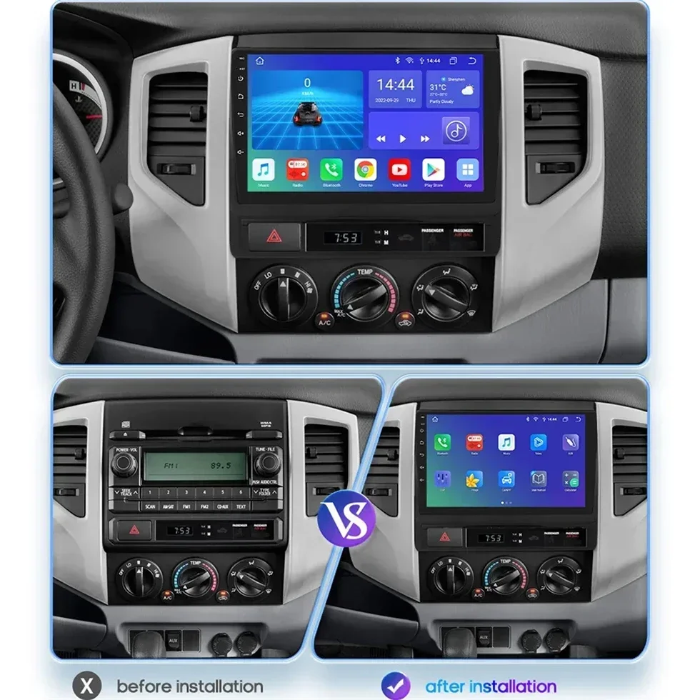 Android 14 For Toyota Tacoma 2 N200 Hilux 2005-2013 2015 Carplay Auto Car Radio 4G WIFI Navigation GPS Multimedia Video Player