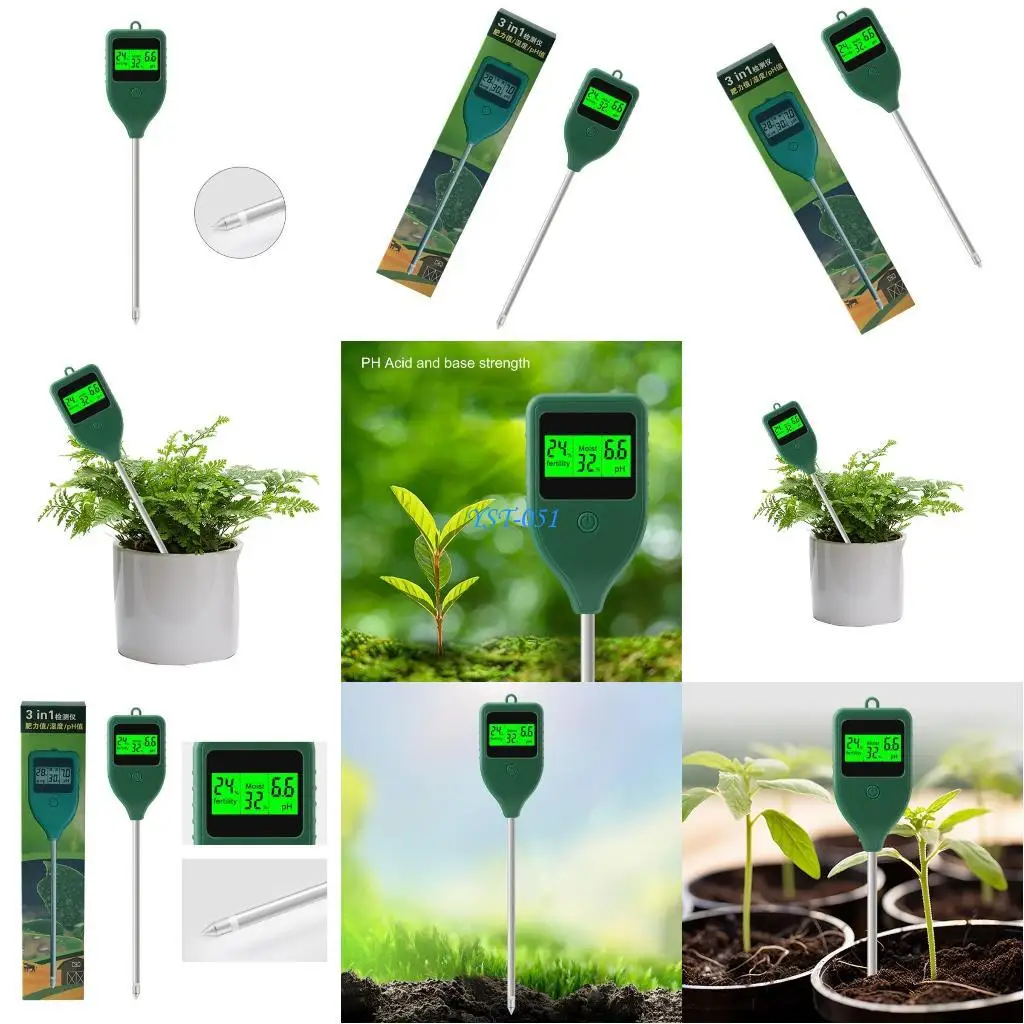 

E15A Indoor Outdoor Plant Soil Tester Soil Moisture/Fertility Meter Soil Moisture Meter Long Probes Soil Tester