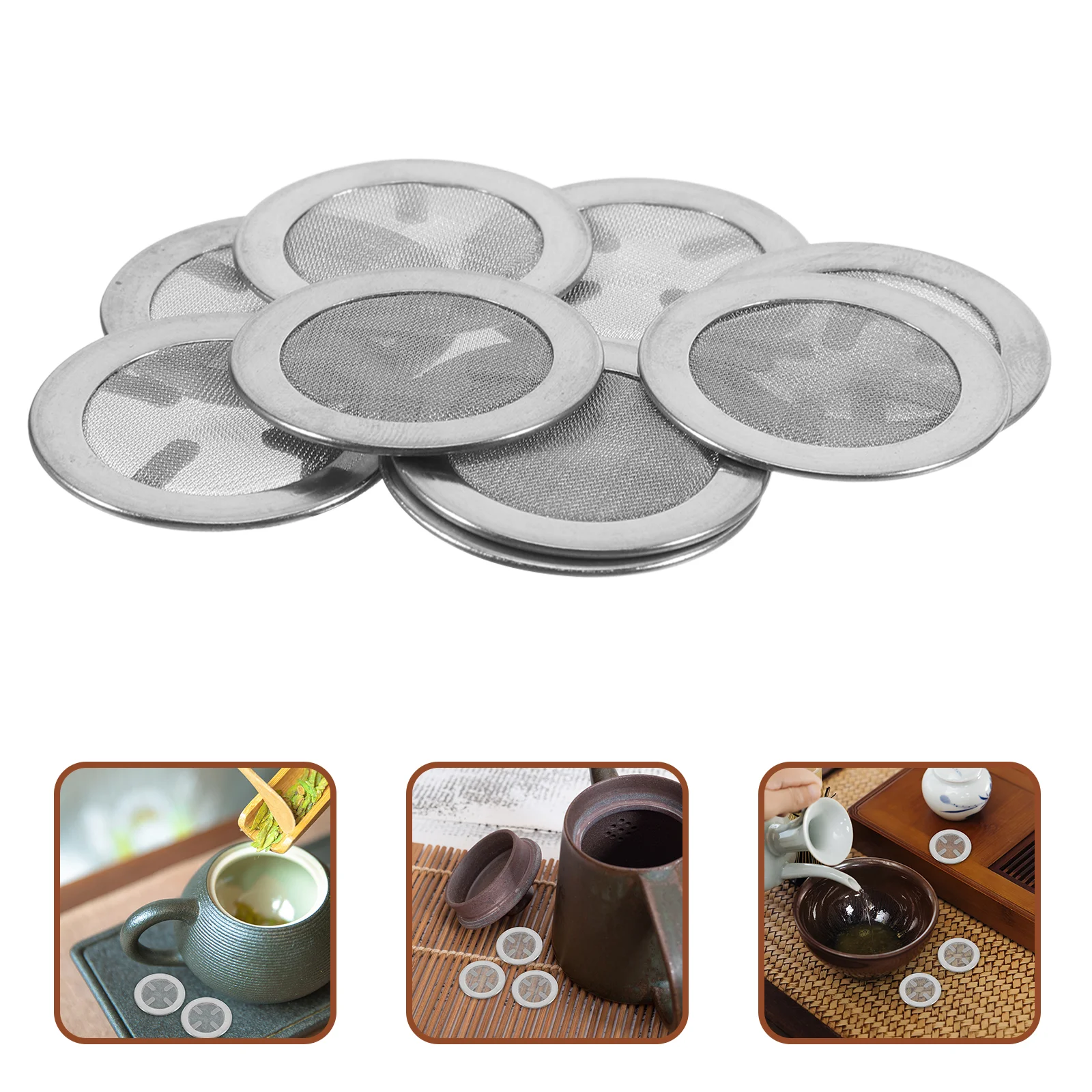 

10 Pcs Filter Tea Insert Infuser Stainless Steel Strainer Leak Strainers Basket Silver Travel