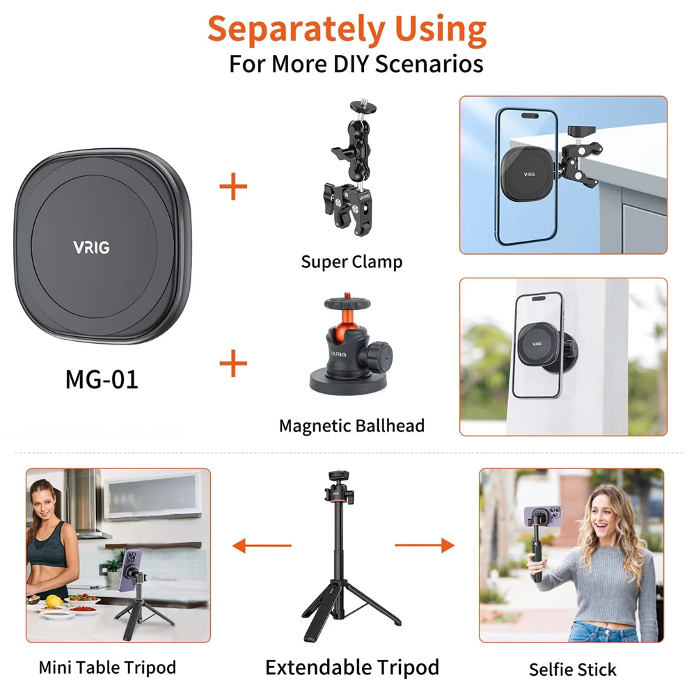 Magnetic Extend Selfie Stick Tripod w 1/4\