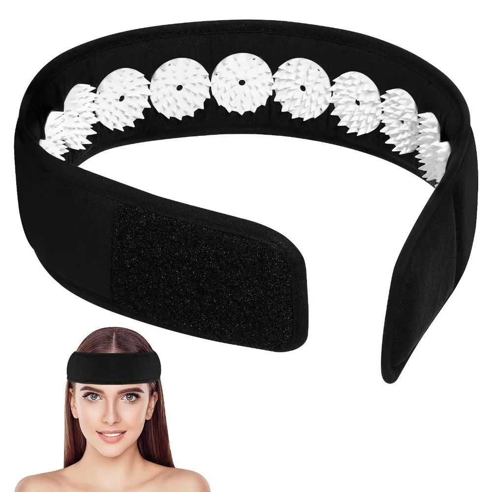 Adjustable Acupressure Massage Headband Portable Gentle Massage Points Acupressure Wrap Stress Relief Reusable Massage Head Band