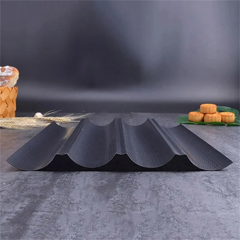 New Nonstick Baguette Baking Tray 2/4 Grooves Waves French Bread Baking Pan French Bread Toast Baking Tool Baguette Mold