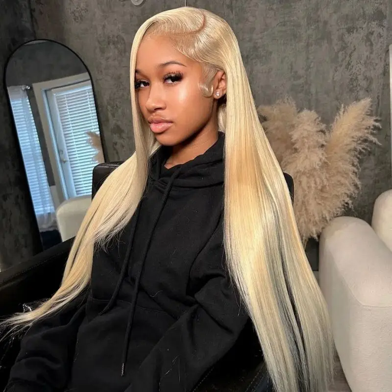 30 inch 613 Blonde Lace Front Wigs Human Hair Wigs 13x4 Straight Hd Lace Frontal Wig 613 Blonde Straight Wig Glueless Wig