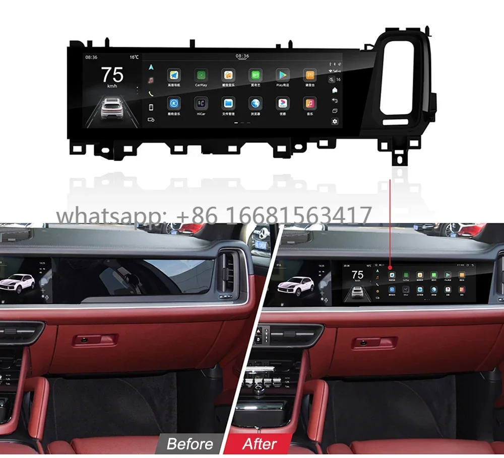 Car Copilot Carplay Android Screen For Porsche Cayenne 2018-2023 Car GPS Navigation Multimedia Player HeadUnit Radio Media