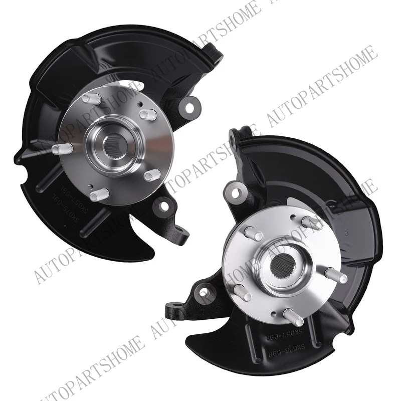 Z... Pair Front Steering Knuckle for Hyundai Elantra 2007-2012 With Wheel Bearing Hub