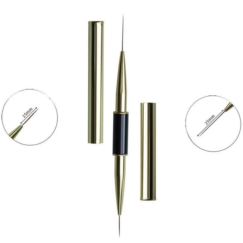1/7PCSDual End Nail Art Stripes Lines Liner DIY Painting Brush Liquid Powder Acrylic UV GEL Extension Builder French Drawing Pen
