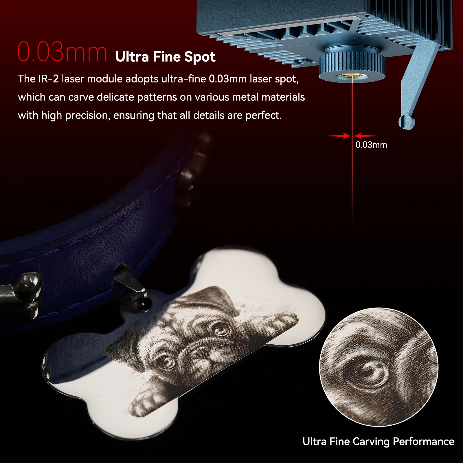 IR-2 High Precision Engraving Metal Plastic Acrylic 1064nm Infrared Laser Module for Laser Engraver