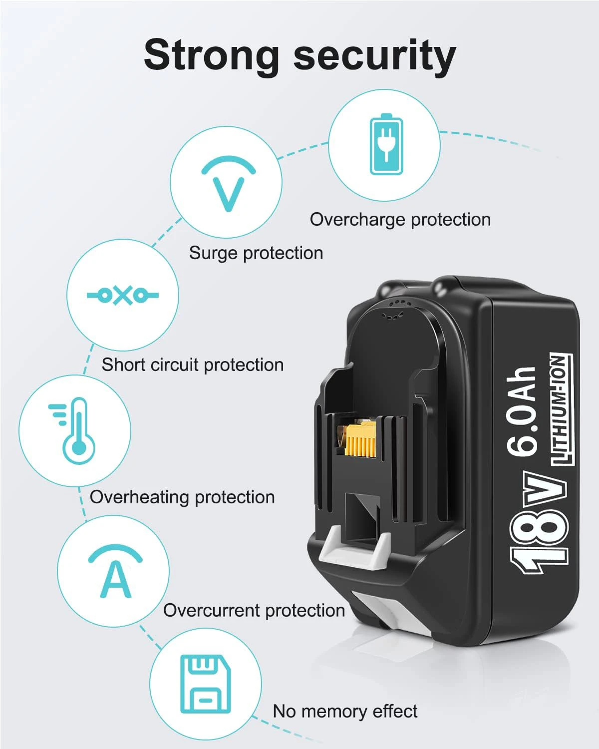 18V 6.0Ah Powerful Replacement For Makita Compatible Makita Battery BL1860 BL1850B BL1830 Series Battery Replacement Battery