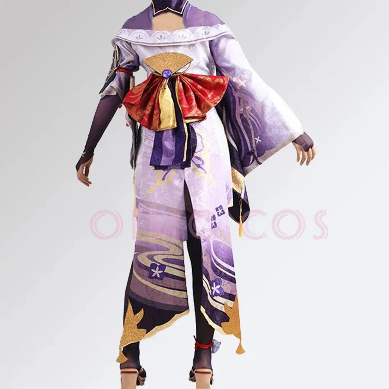 

CyGenshin Impact Raiden Shogun Косплей Костюм для взрослых Карнавальная форма Парик Аниме Костюмы на Хэллоуин Маскарад Женская игра Beelzeb