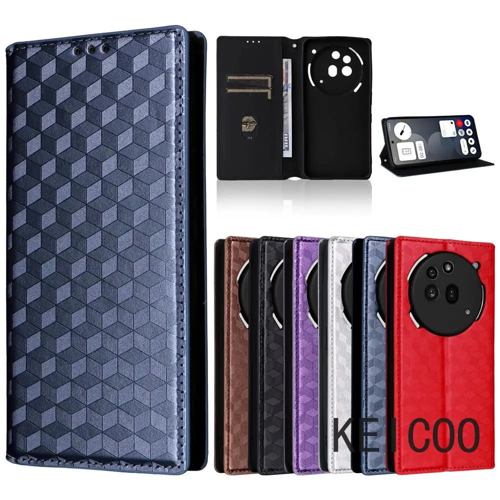 

Модный однотонный кожаный чехол для телефона (1) (2) (3a) CMFPhone1 Pro с магнитной откидной крышкой и слотом для карт, чехол для телефона
