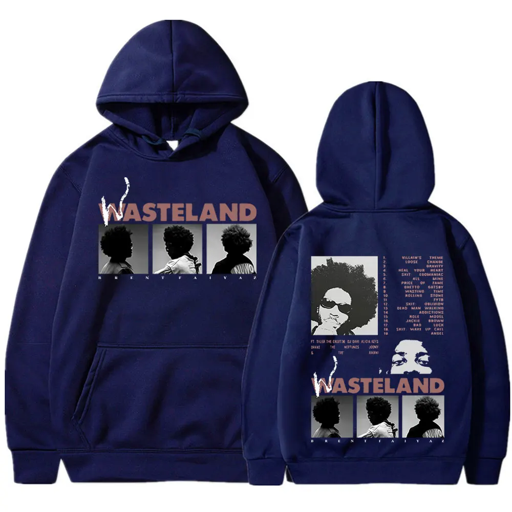 Sudadera con capucha Brent Faiyaz, sudadera con estampado de Álbum de música Wasteland, ropa de calle de gran tamaño, jersey polar para mantener el