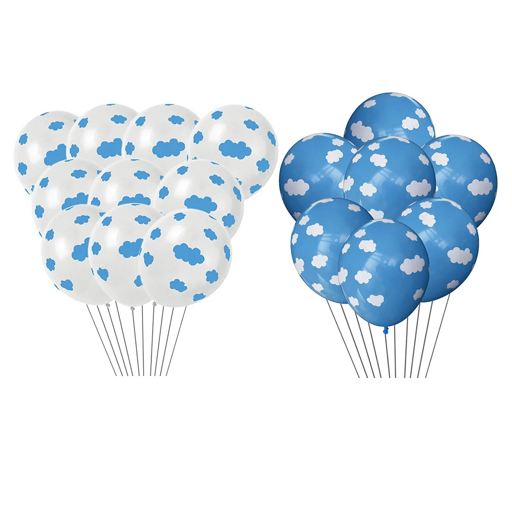 

50pcs Printed Latex Balloons Blue Decor Supplies Balloon Set For Wall Door Ceiling Decoration Festive