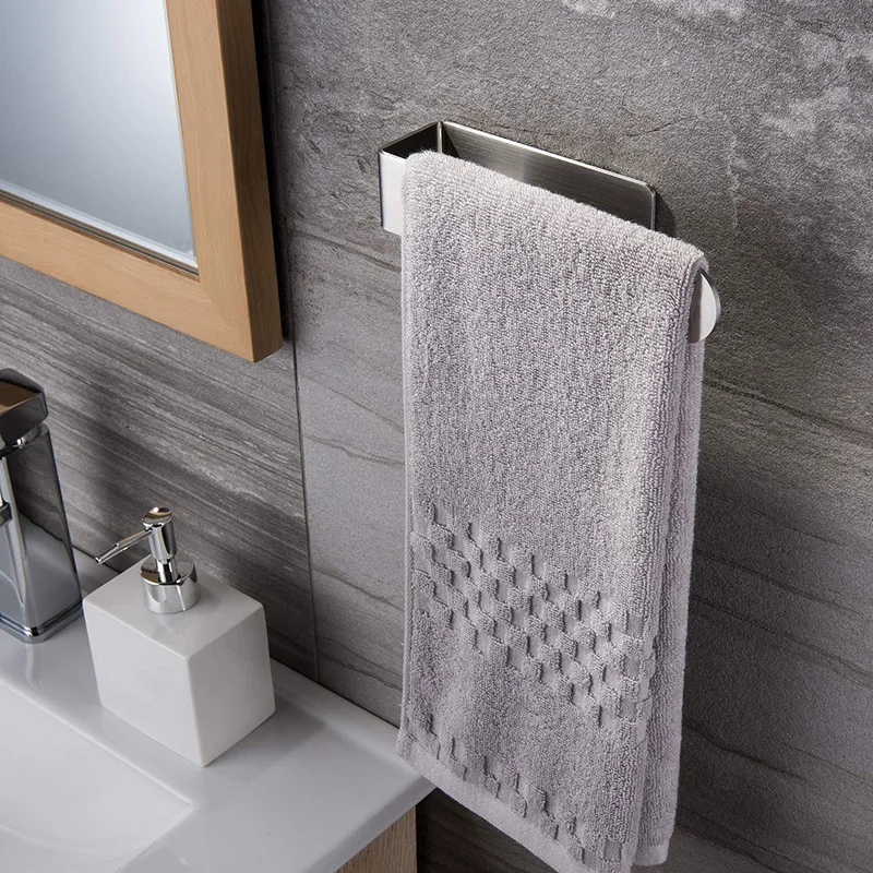 New Towel Rack Non-punched Towel Rack Bathroom Rack Self-adhesive Bathroom Kitchen Towel Hand Towel Rack Household Items 2024