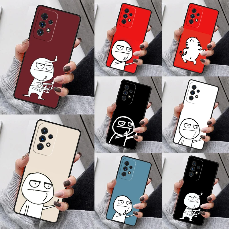 Funny Middle Finger Memes Phone Case For Samsung Galaxy S23 S21 S20 FE S24 S22 Ultra Note20 S10 S9 S8 Plus A40 A52 A12 A13 A53