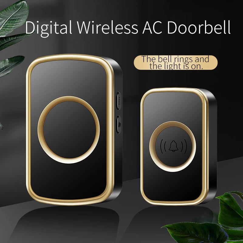 

CACAZI Outdoor Wireless Doorbell 60 Ringtones My Melody Chimes Ring Bell Set 300 Meters Remote House Door Bell US EU UK AU Plug