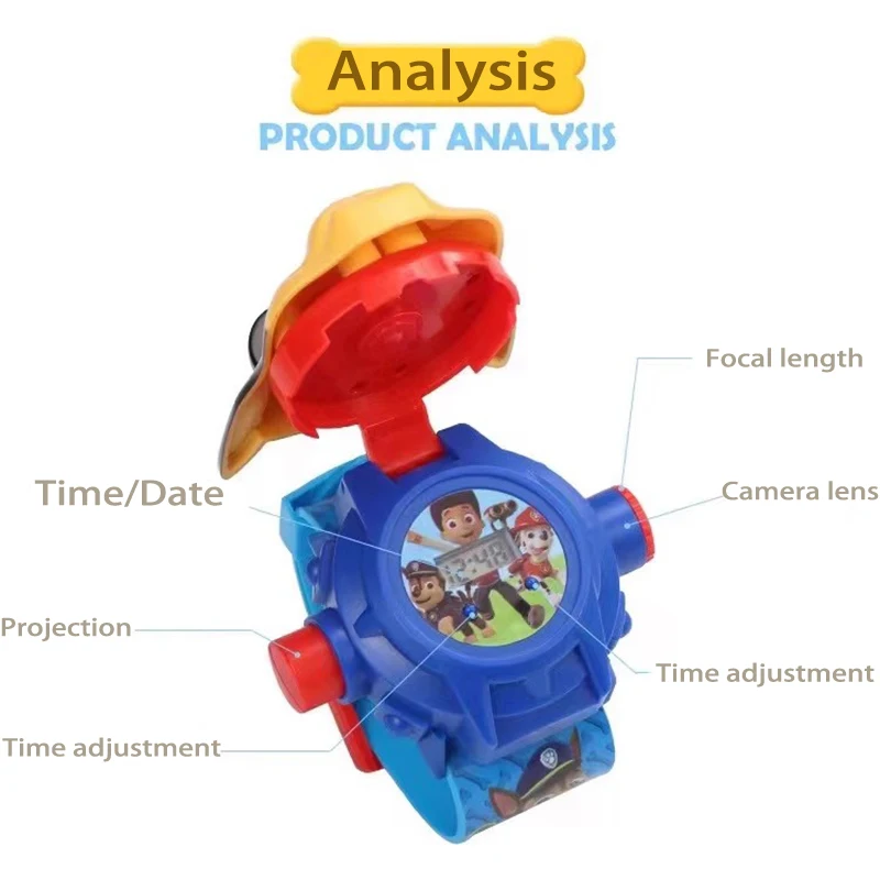 24Pictures Dog Patrol 3D Projection Chase Skye Everest Marshall Model Watch Toy Dog Rescue Team Flip Projection Gift