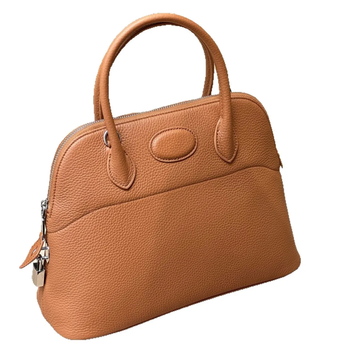 

2026 New Fashion Casual Leather Women's Bag First-layer Cowhide Shell Bag Bora Large-capacity Bowling Shoulder Handbag