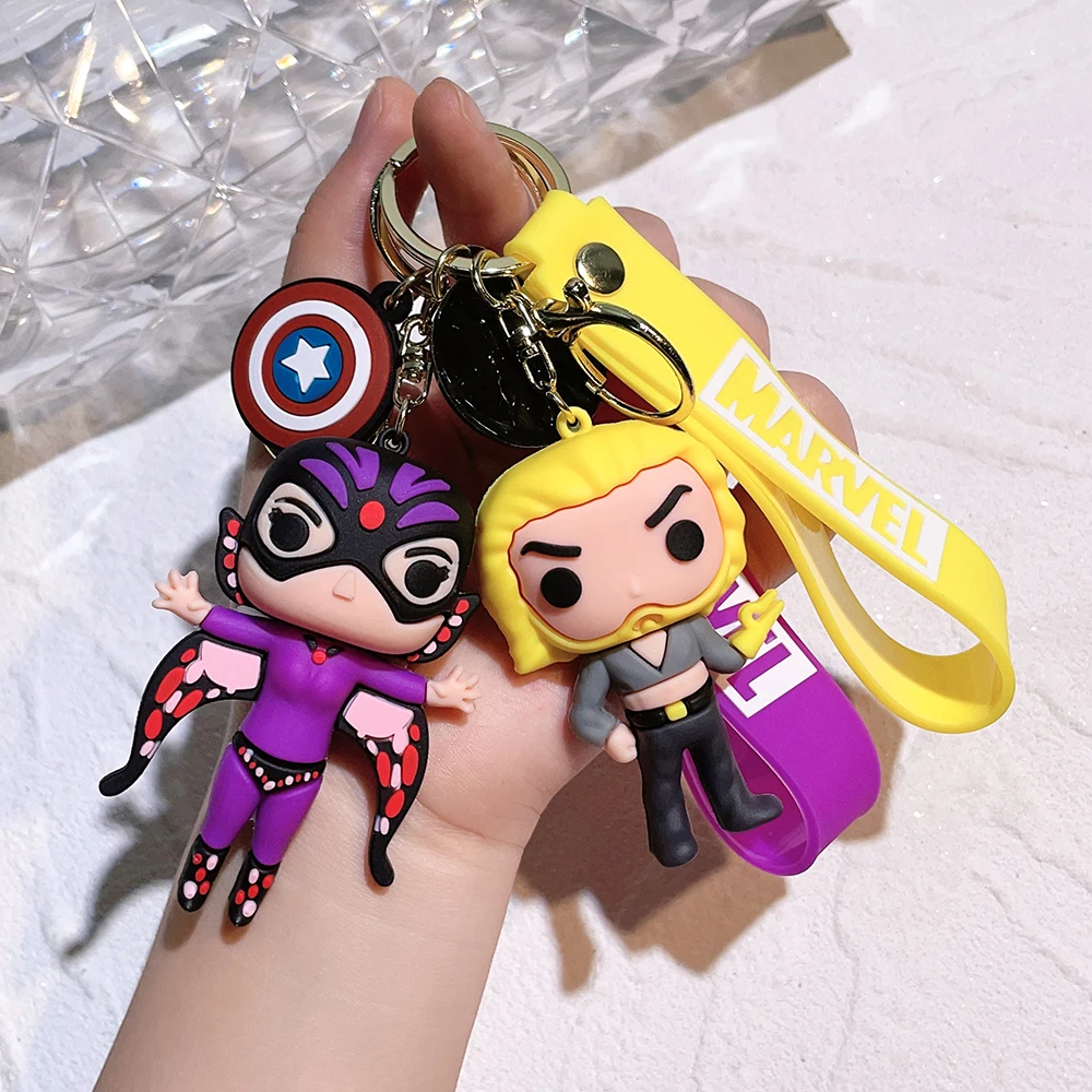 Cartoon DC Hero Soft Adhesive Creative Avengers Alliance Batman Trendy Cool Keychain Small Pendant Gift Car