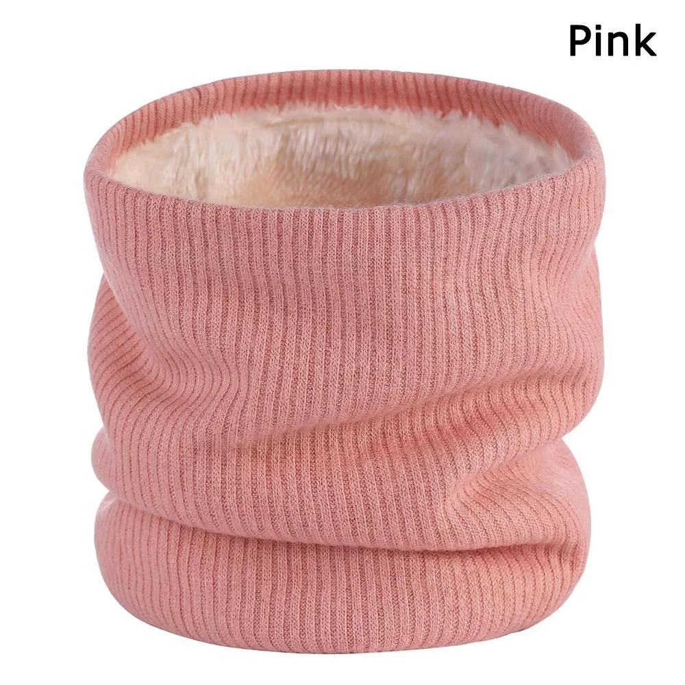 New Fleece Lined Knitted Scarf Warmer Neck Tube Double-Layer Circle Loop Scarves Thick Soft Winter Neck Gaiter Woman/Men
