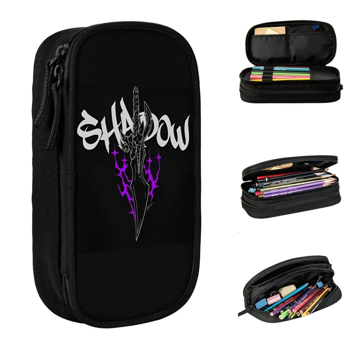 

Solo Leveling Arise Anime Pencil Case Sung Jinwoo Back To School Pencil Cases Double Layer Boy Big Pencil Box School Stationery