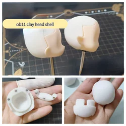 Magnetic Suction/insertion Type Ob11 Empty Head Shell Doll Head Accessories DIY Pottery Clay Doll Head Back Skull Inner Embryo