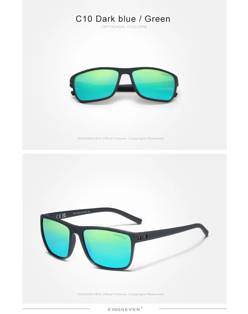 KINGSEVEN NEUE Polarisierte Sonnenbrille für Damen, quadratischer Rahmen, Sonnenbrille für Herren, LC755, Outdoor-Reise – Detail 9