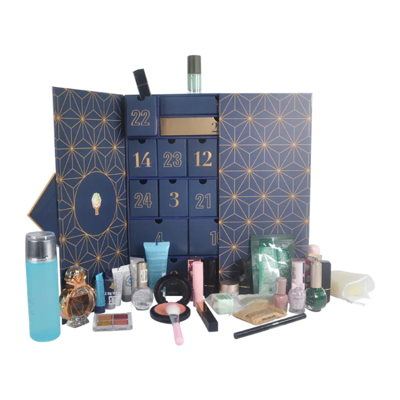 Custom.Factory الفاخرة تقويم القدوم علبة التعبئة والتغليف مستحضرات التجميل تقويم القدوم مع صندوق الأدراج #3