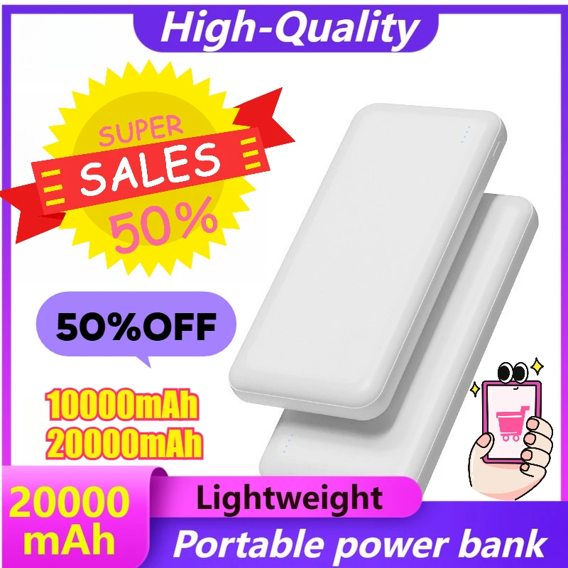

10000mAh 20000mAh Lightweight Portable Power Bank with 5V 2A High-capacity Mobile Power