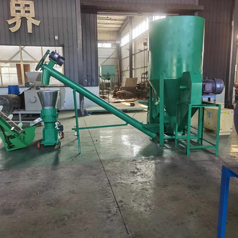 

1Ton Ring Die Feed Pellet Machine Fully Automatic Chicken Poultry Feed Maker, Straw Grain Processing, Sea Shipping Customized