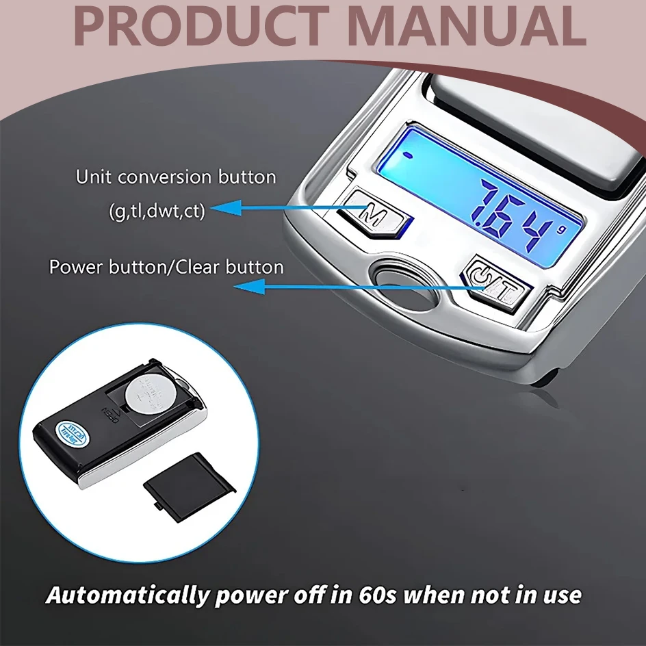 1/2pc Digital Portable High Precision Mini Weight Scale Balance Night Vision Electronic Led Jewelry Accurate Car Key Gram Scale