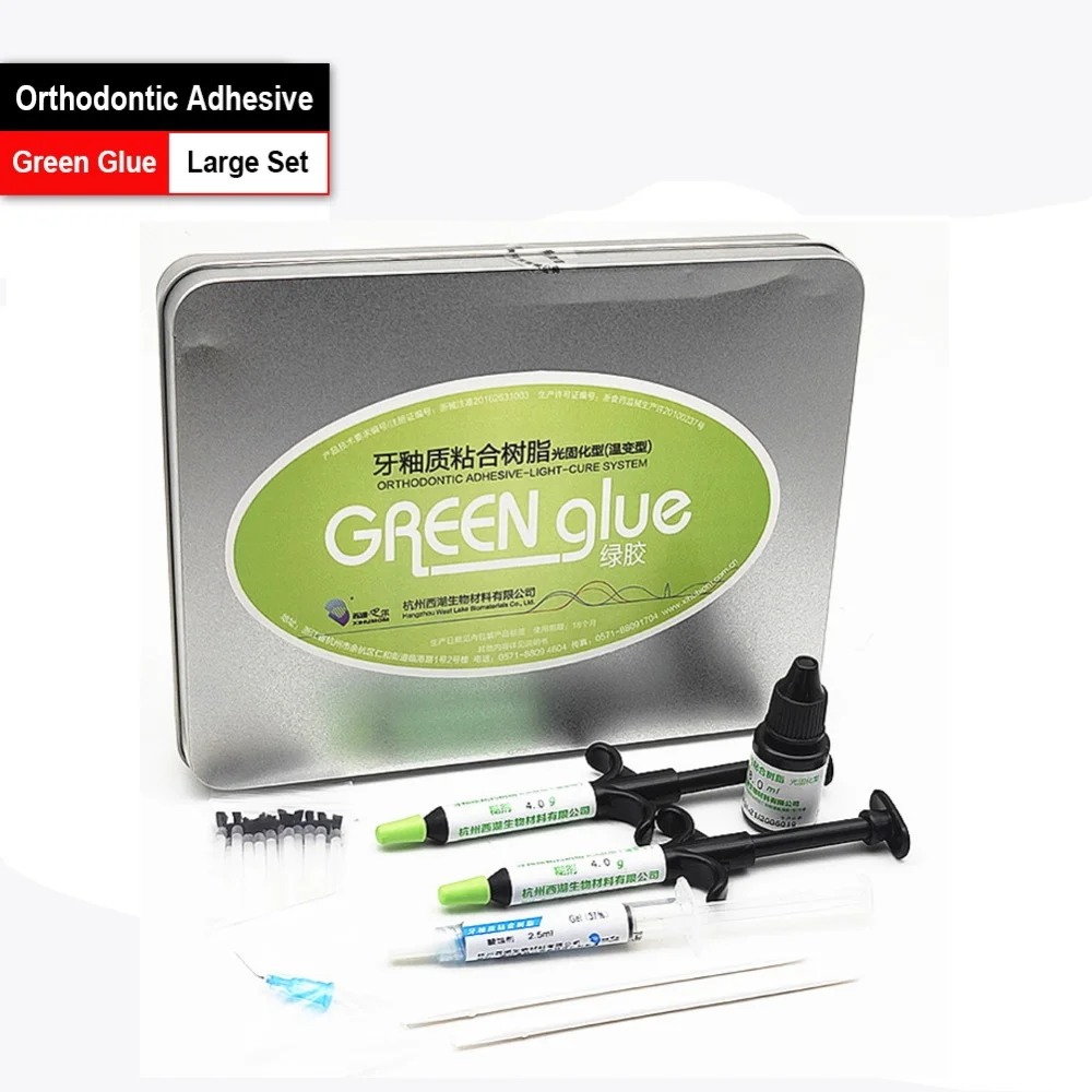 Dental Orthodontic Bracket Adhesive Kit Etchant Acid Gel Bond Blue Glue Green Glue Band Cement Primer Direct Bonding System