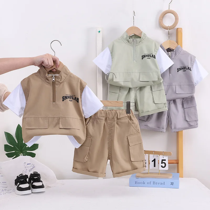 

Комплекты одежды для мальчиков, лето 2026: модные футболки и шорты (2 предмета), спортивный костюм для малышей, детские комплекты, одежда для малышей до 3 лет