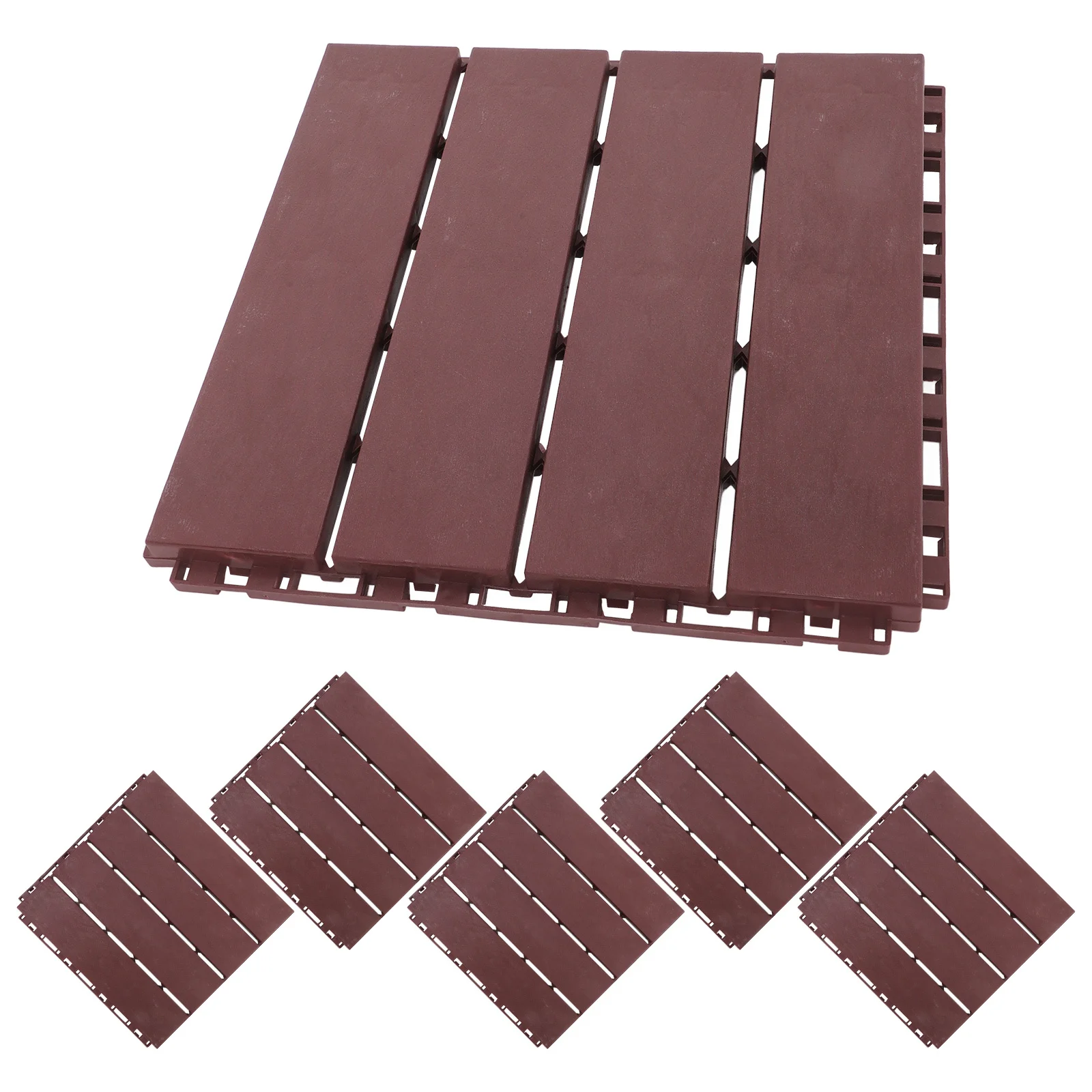 6 قطعة أرضيات بلاستيكية خارجية متشابكة بلاط سطح السفينة فناء شرفة أرضية الحمام تغطي بلاط مضاد للانزلاق للحديقة
