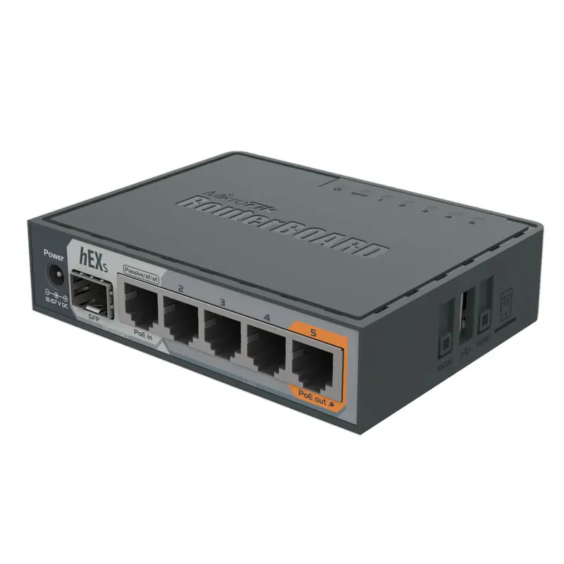 MikroTik hEX S RB760iGS full Gigabit 5-port electric port 1 optical port POE ROS router weak current box