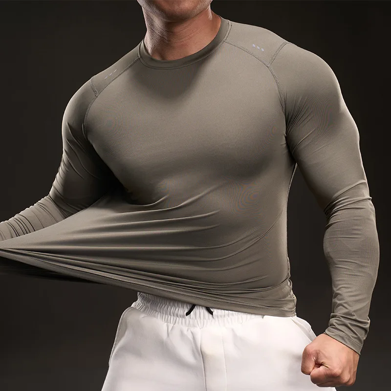 Men Slim Tops Fashion Men Breathable Quick Dry Underwear Thin Elastic Compression Fitness Wear For Winter Sport First Layer Wear