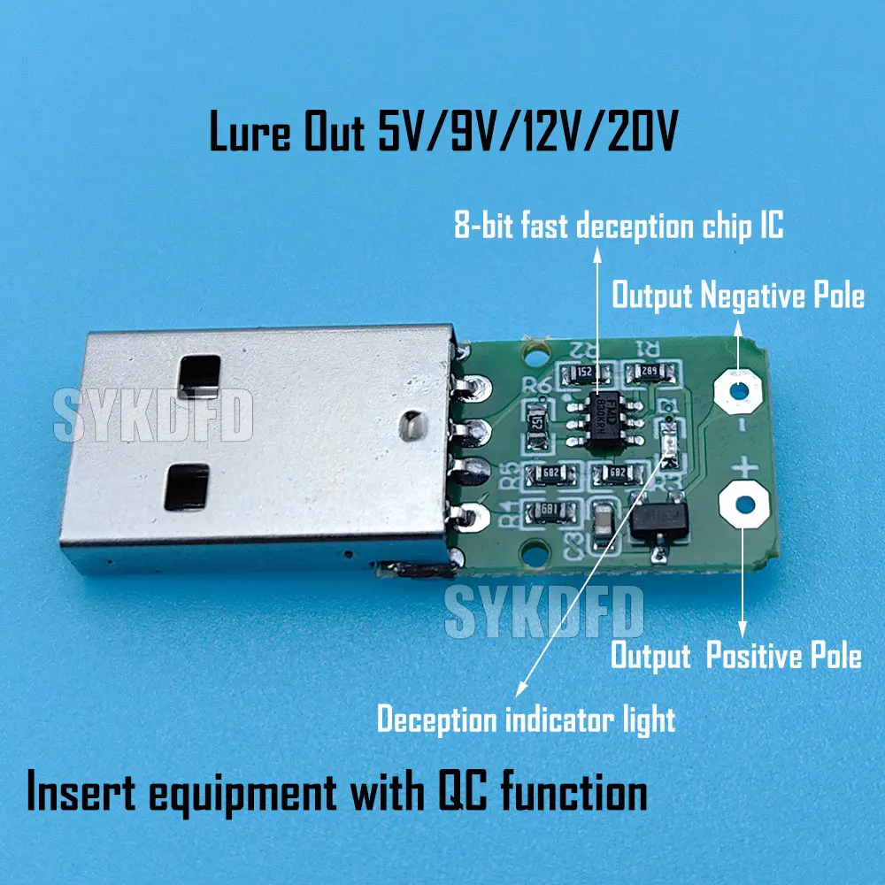 Développement rapide QC 2.0 3.0 Leurre TYPE-C Port de connexion Bait Câble d'induction Carte mère 5V 9V 12V 20V adaptateur secteur avec boîtier