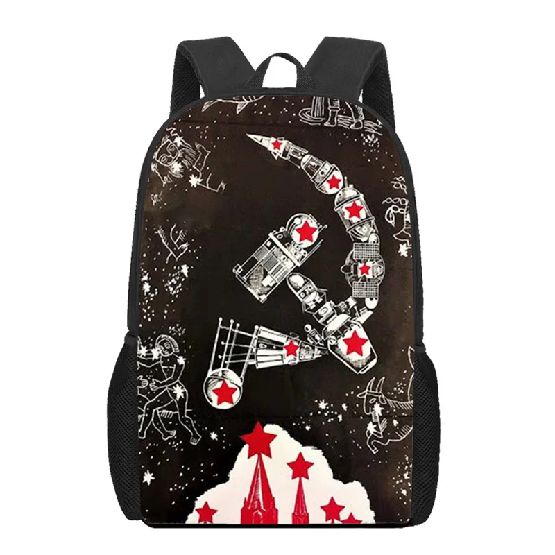 Soviético CCCP Stalin Print Mochilas escolares para crianças, Mochilas infantis, Meninas e Meninos, Mochila Diária, Mochila de Viagem Casual, Adolescente, Mulheres e Homens