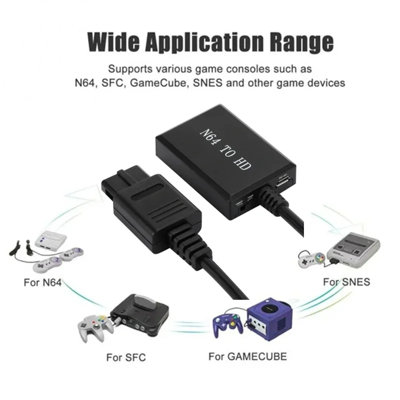 HDMI 케이블용 HD TV 플러그 앤 플레이, 닌텐도 64 에서 HDMI 변환, Xbox to HDMI 호환 케이블, 게임 콘솔, Wii, 1080P, N64, PS2
