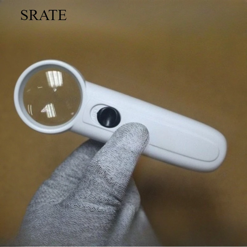 Портативная ручная увеличительная лупа с подсветкой 15X