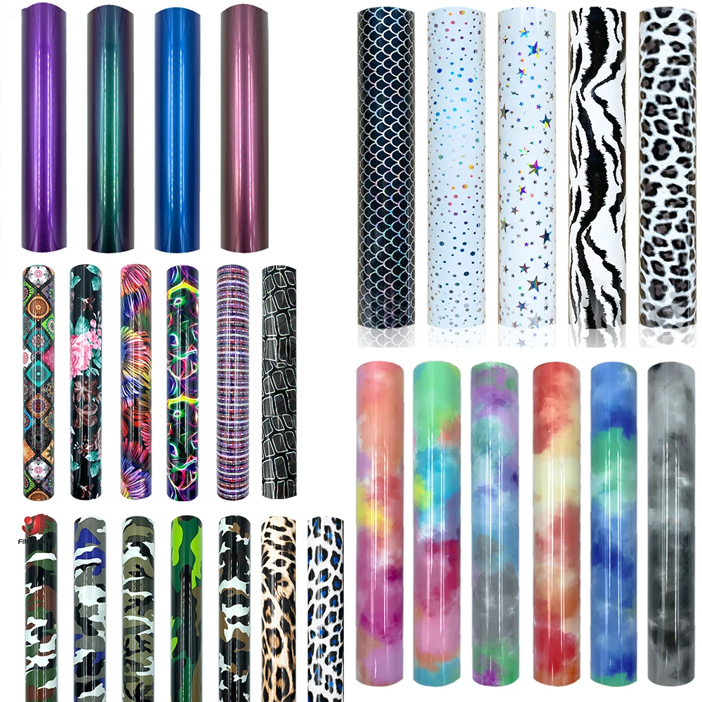 HTV Heat Transfer Vinyl 32 Assorted Colors 50x100cm Per Roll Iron on Hot Press Cut Film for DIY T-Shirts Textile Fabric Gifts