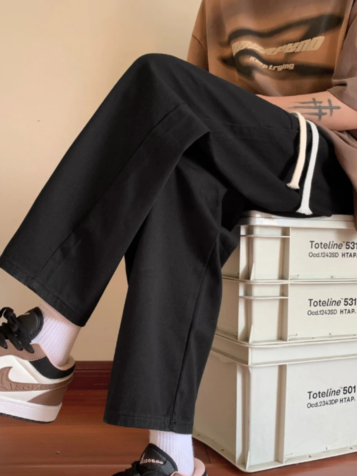 

Мужские свободные повседневные рабочие брюки прямого кроя, укороченные, осенние, модные, универсальные, удобные, стильные, прямые